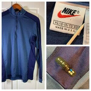 Nike Navy and Dark Blue Kids Performance Jacket
